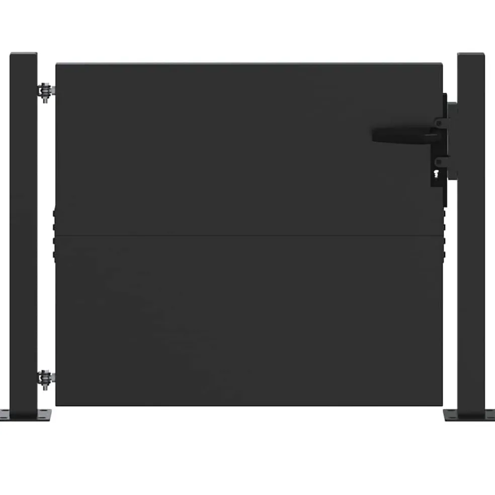 vidaXL Tuinpoort met slot Zwart 110 x 105 cm Gepoedercoat staal