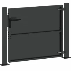 vidaXL Tuinpoort met slot Zwart 110 x 105 cm Gepoedercoat staal