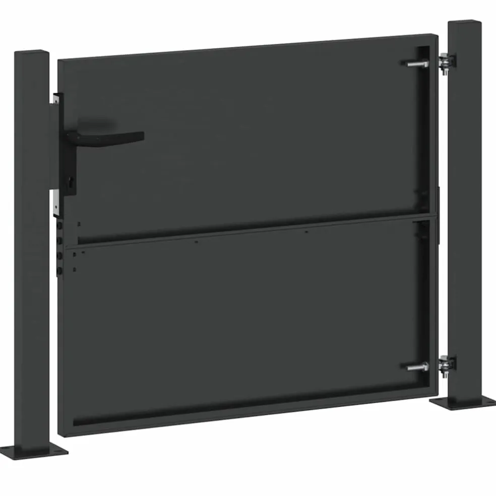 vidaXL Tuinpoort met slot Zwart 110 x 105 cm Gepoedercoat staal