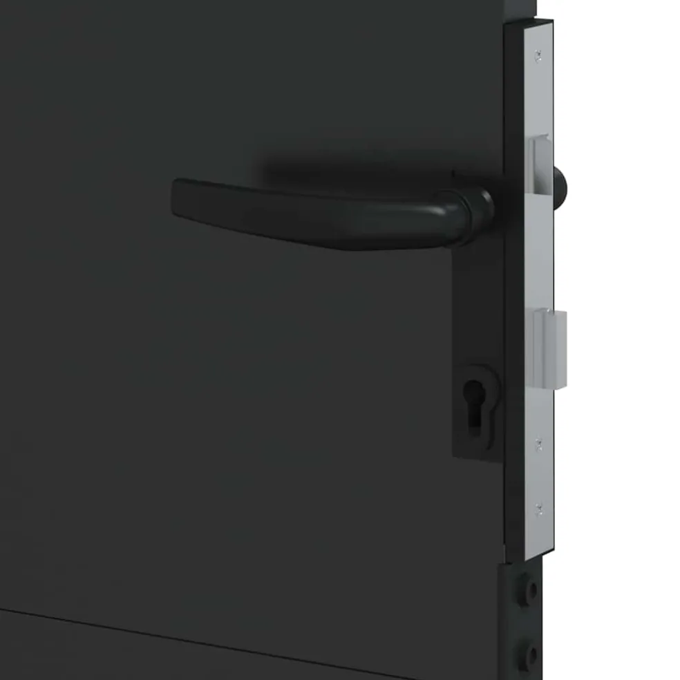 vidaXL Tuinpoort met slot Zwart 110 x 105 cm Gepoedercoat staal