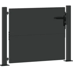 vidaXL Tuinpoort met slot Zwart 110 x 105 cm Gepoedercoat staal