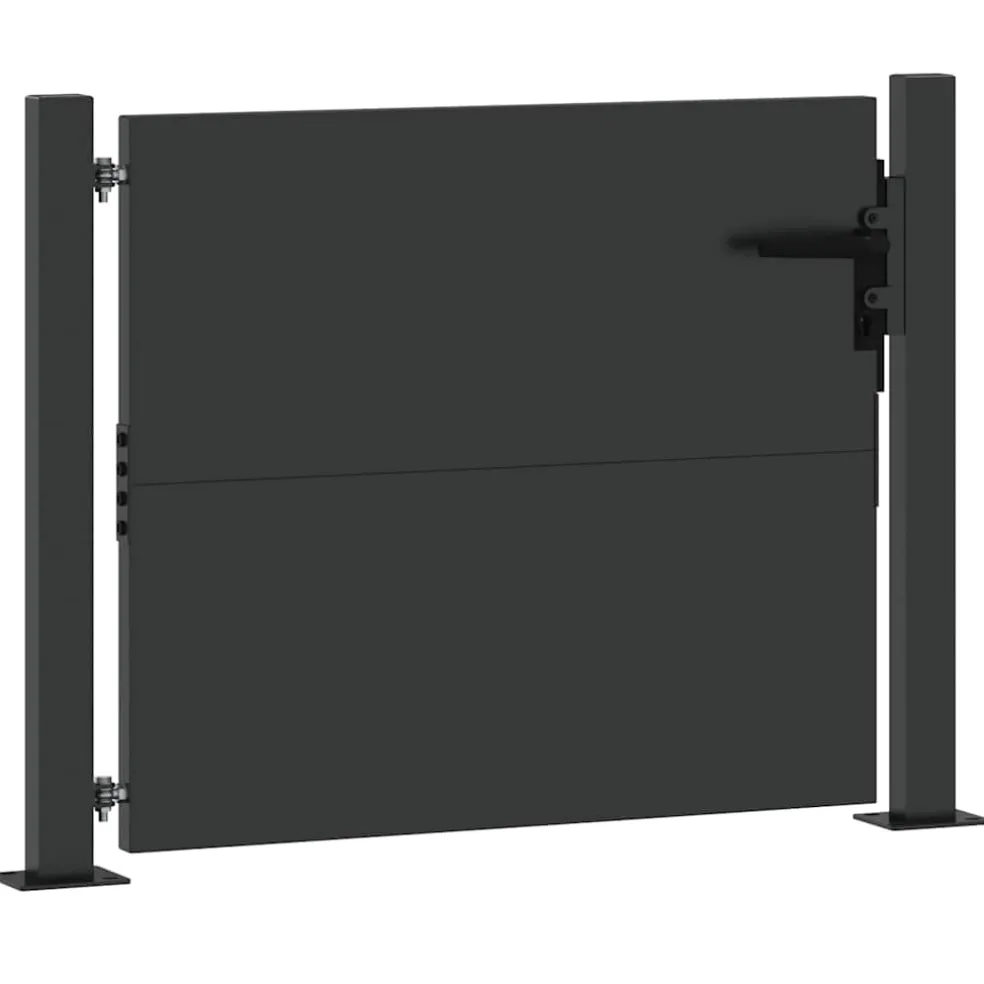 vidaXL Tuinpoort met slot Zwart 110 x 105 cm Gepoedercoat staal