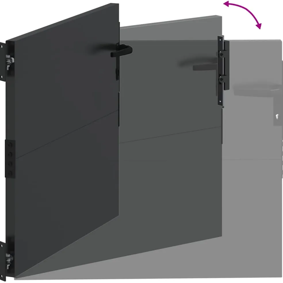 vidaXL Tuinpoort met slot Zwart 110 x 105 cm Gepoedercoat staal