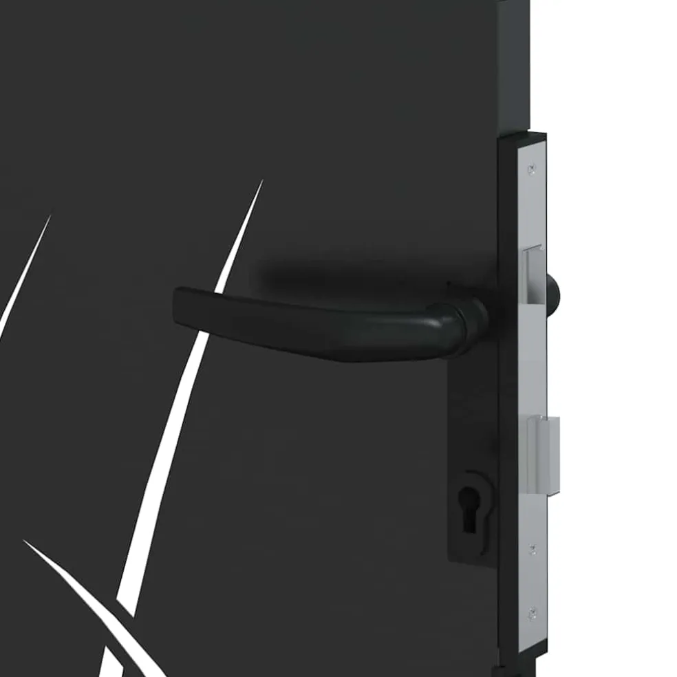 vidaXL Tuinpoort met slot Zwart 85 x 100 cm Poedergecoat staal