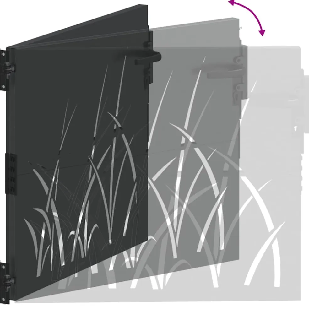 vidaXL Tuinpoort met slot Zwart 85 x 100 cm Poedergecoat staal