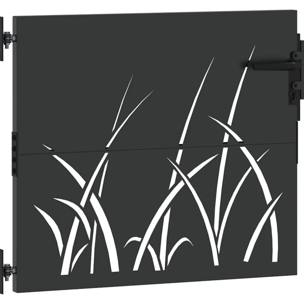 vidaXL Tuinpoort met slot Zwart 85 x 100 cm Poedergecoat staal