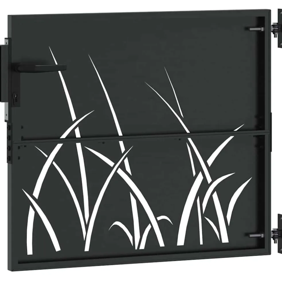 vidaXL Tuinpoort met slot Zwart 85 x 100 cm Poedergecoat staal