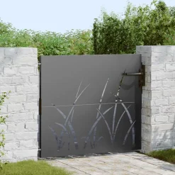 vidaXL Tuinpoort met slot Zwart 85 x 100 cm Poedergecoat staal