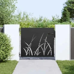vidaXL Tuinpoort met slot Zwart 85 x 100 cm Poedergecoat staal