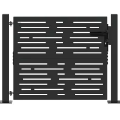 vidaXL Tuinpoort met slot Zwart 110 x 105 cm Gepoedercoat staal