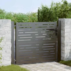 vidaXL Tuinpoort met slot Zwart 110 x 105 cm Gepoedercoat staal