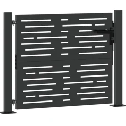 vidaXL Tuinpoort met slot Zwart 110 x 105 cm Gepoedercoat staal