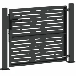 vidaXL Tuinpoort met slot Zwart 110 x 105 cm Gepoedercoat staal