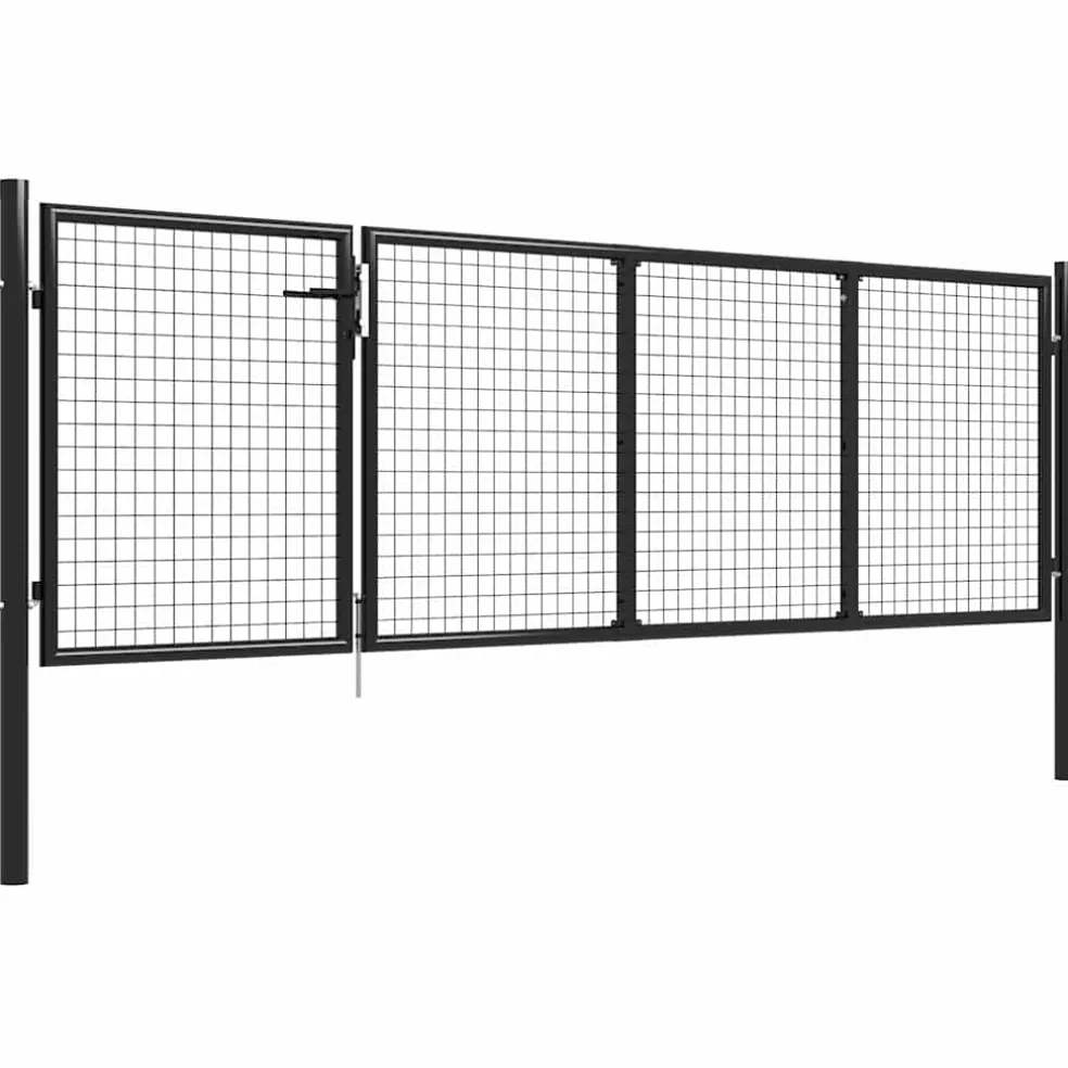 vidaXL Tuinpoort staal 350x75 cm antraciet