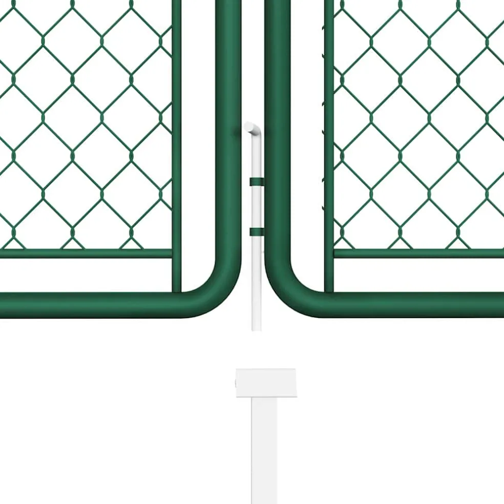 vidaXL Tuinpoort staal 400x75 cm groen