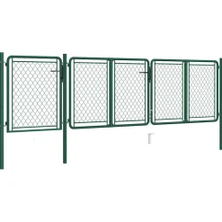 vidaXL Tuinpoort staal 400x75 cm groen