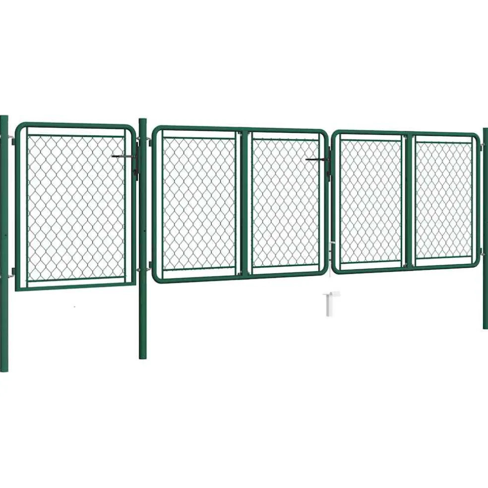 vidaXL Tuinpoort staal 400x75 cm groen