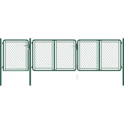 vidaXL Tuinpoort staal 400x75 cm groen