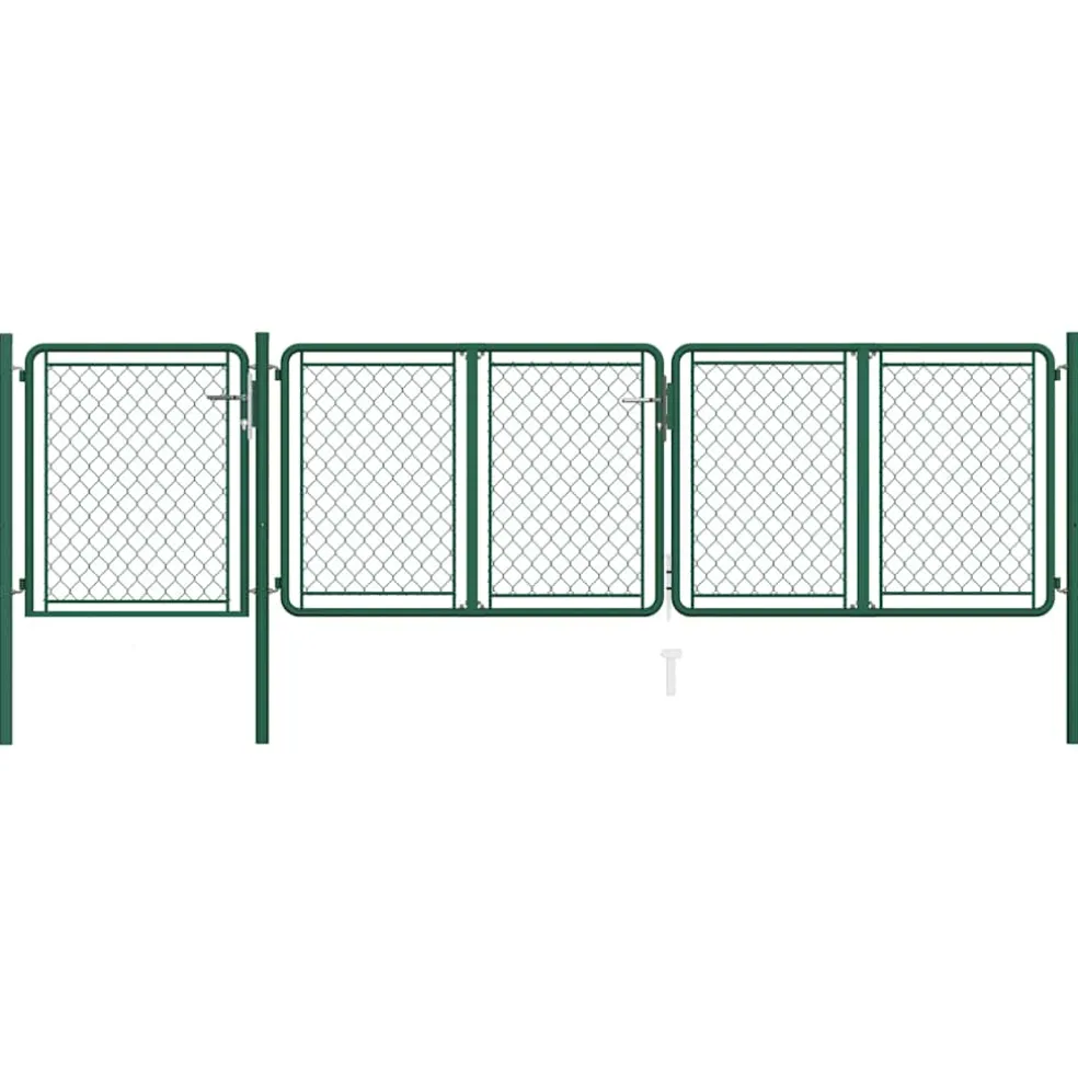 vidaXL Tuinpoort staal 400x75 cm groen