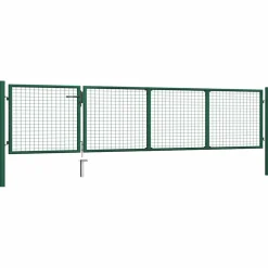 vidaXL Tuinpoort staal 350x75 cm groen