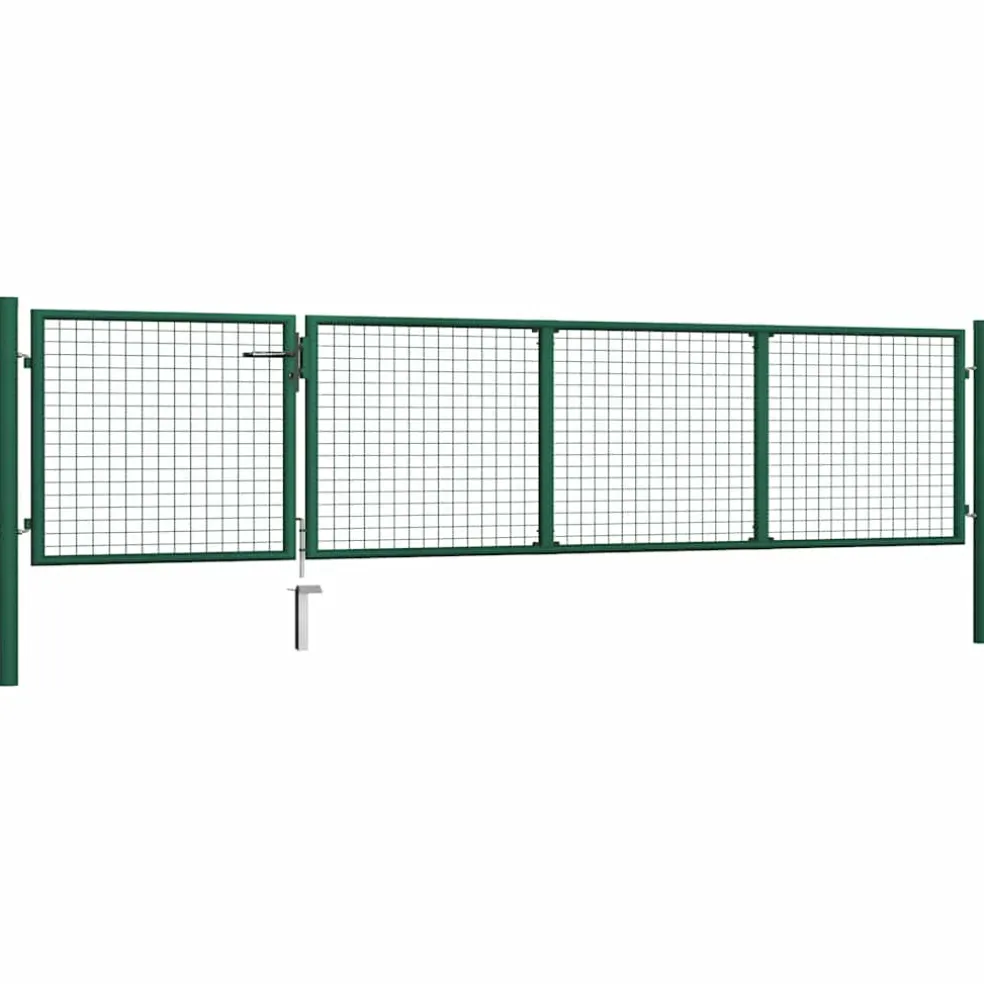 vidaXL Tuinpoort staal 350x75 cm groen