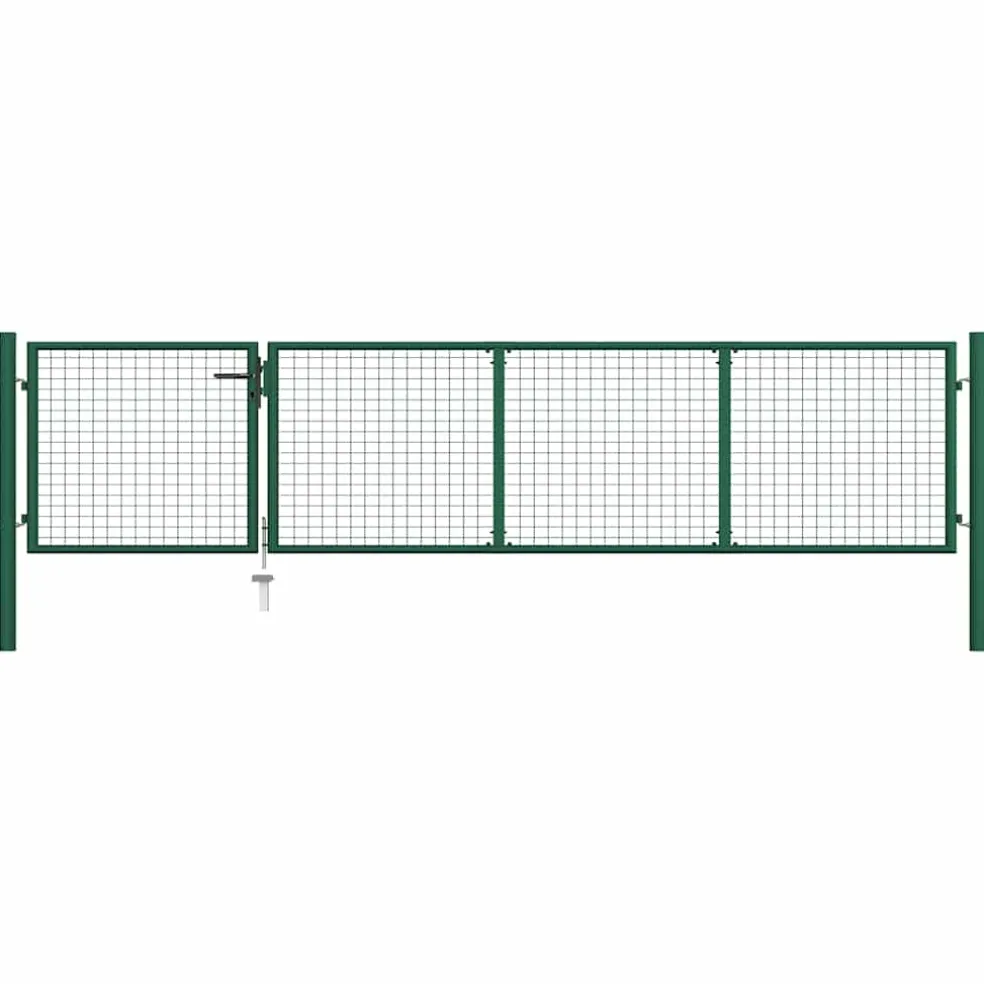 vidaXL Tuinpoort staal 350x75 cm groen