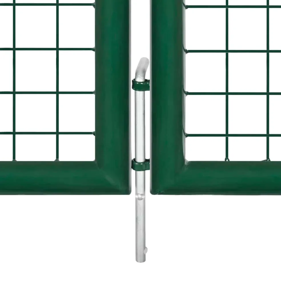 vidaXL Tuinpoort staal 350x75 cm groen