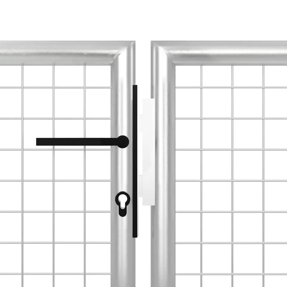 vidaXL Tuinpoort staal 350x75 cm zilver