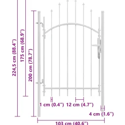 vidaXL Tuinpoort Woerden staal 1x2,25 m wit