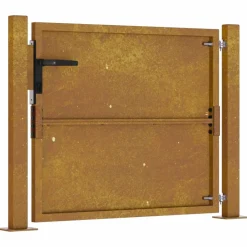 vidaXL Tuinpoort 100 x 75 cm Gepoedercoat staal Zwart Vergrendelbaar