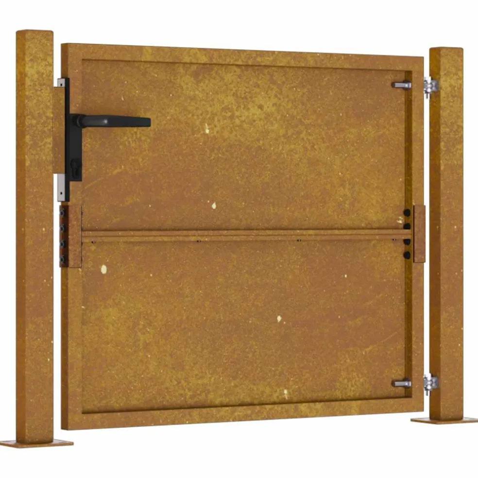vidaXL Tuinpoort 100 x 75 cm Gepoedercoat staal Zwart Vergrendelbaar