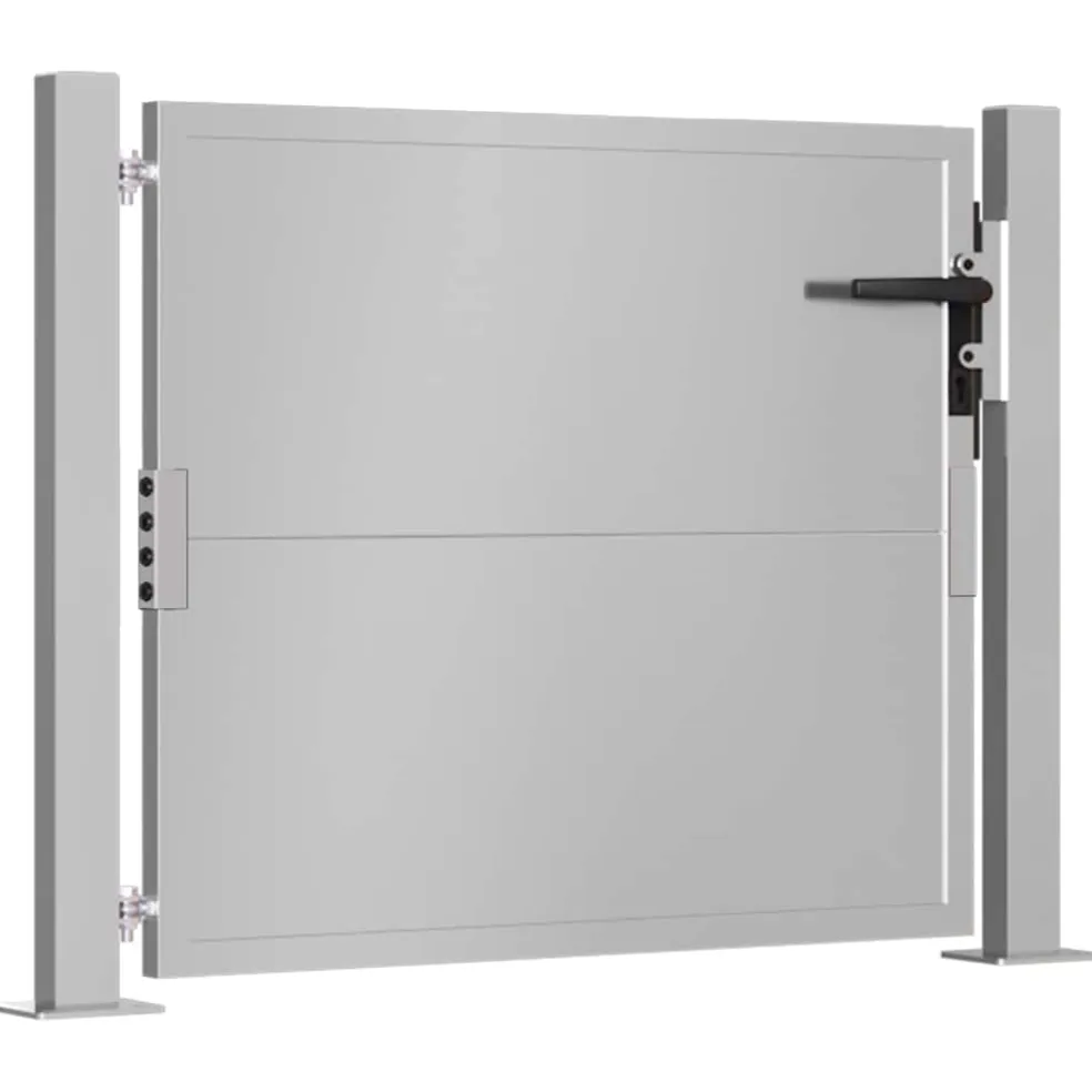 vidaXL Tuinpoort 100 x 75 cm Gepoedercoat staal Zwart Vergrendelbaar
