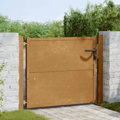 vidaXL Tuinpoort 100 x 75 cm Gepoedercoat staal Zwart Vergrendelbaar