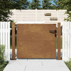 vidaXL Tuinpoort 100 x 75 cm Gepoedercoat staal Zwart Vergrendelbaar