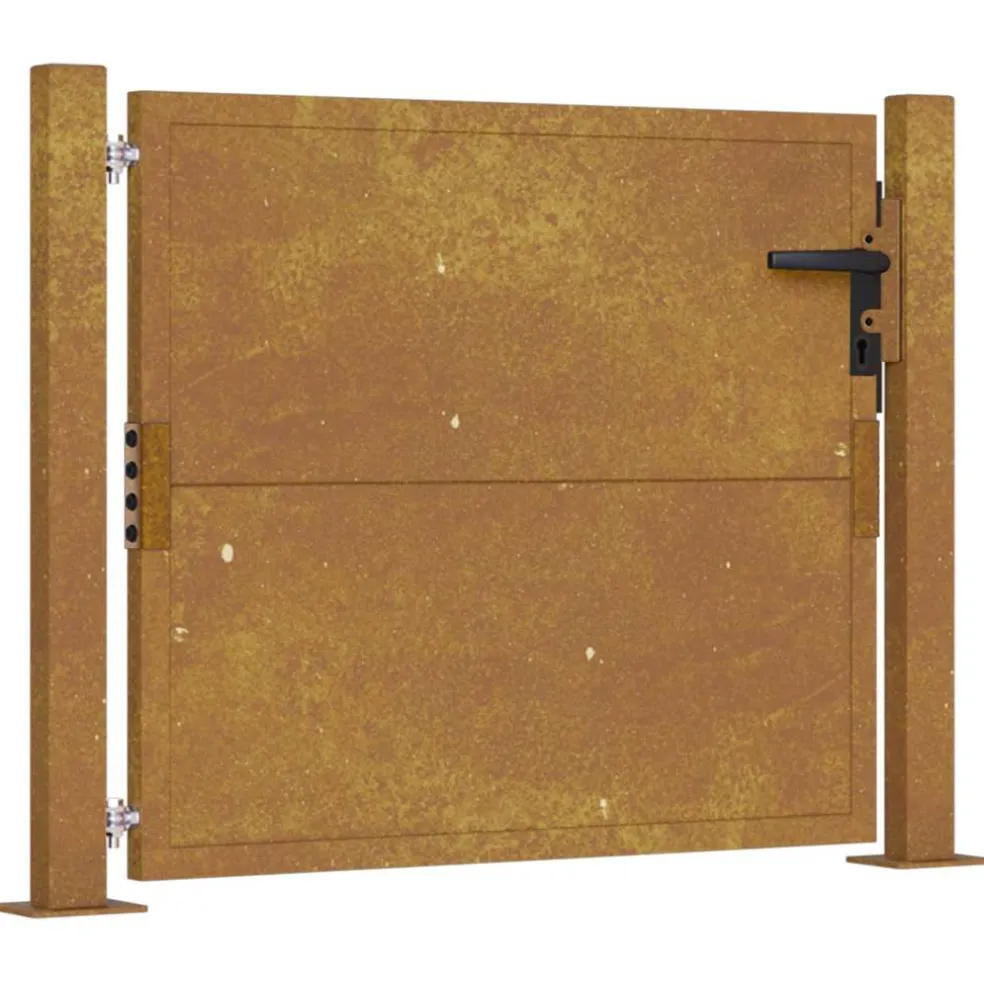 vidaXL Tuinpoort 100 x 75 cm Gepoedercoat staal Zwart Vergrendelbaar