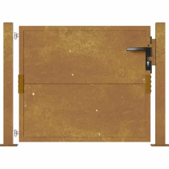 vidaXL Tuinpoort 100 x 75 cm Gepoedercoat staal Zwart Vergrendelbaar