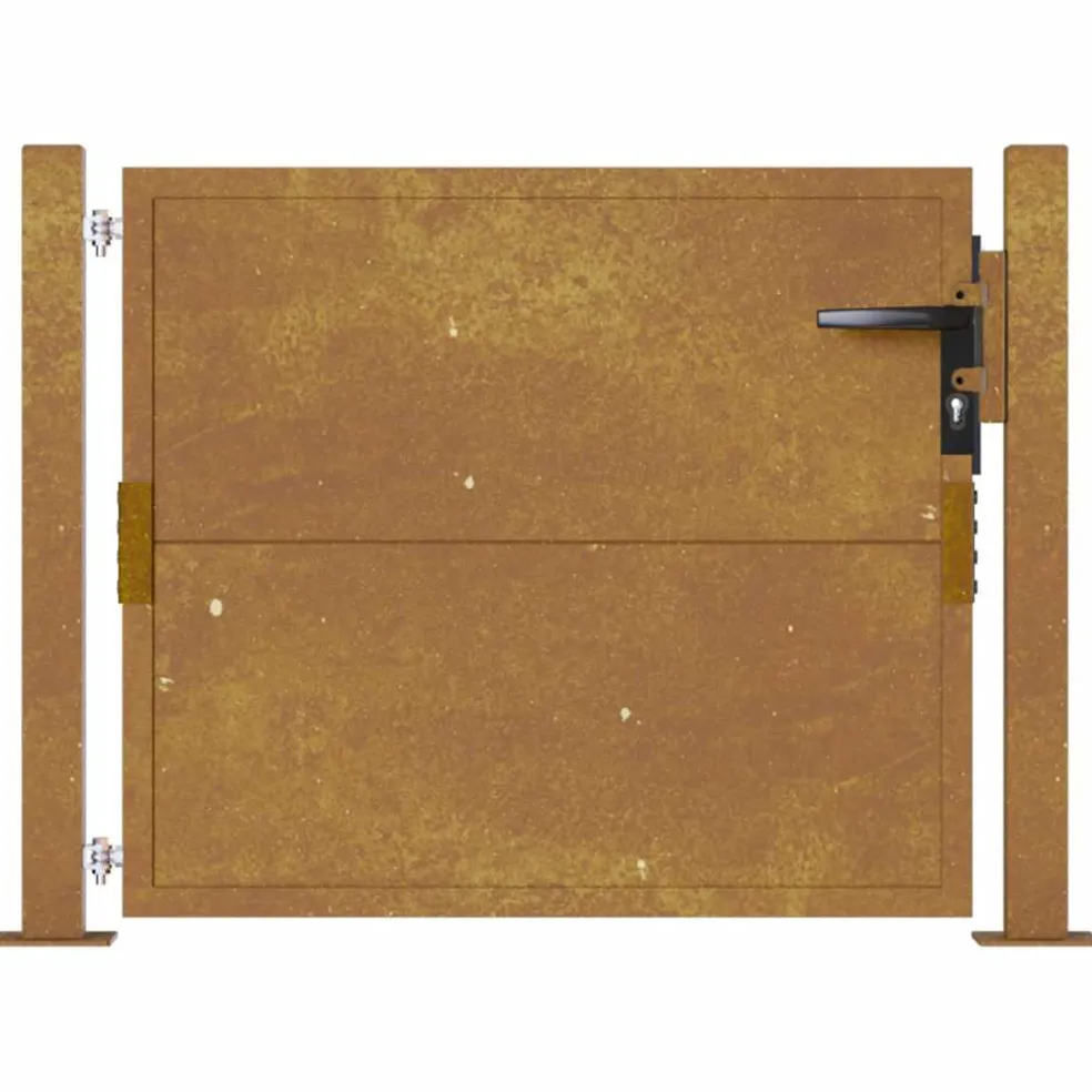 vidaXL Tuinpoort 100 x 75 cm Gepoedercoat staal Zwart Vergrendelbaar