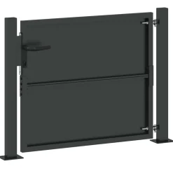 vidaXL Tuinpoort 110 x 105 cm Gepoedercoat staal Zwart Vergrendelbaar