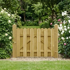 vidaXL Tuinpoort 100 x 75 cm Massief grenenhout Groen