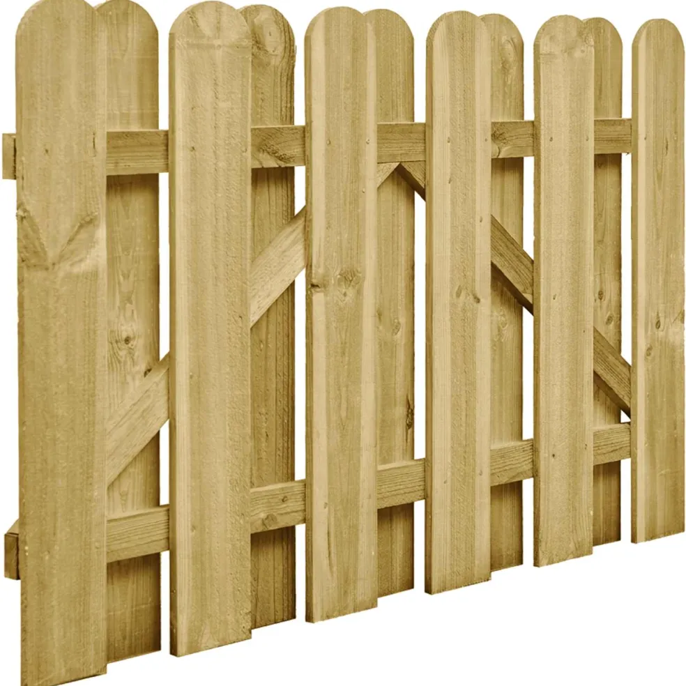 vidaXL Tuinpoort 100 x 75 cm Massief grenenhout Groen
