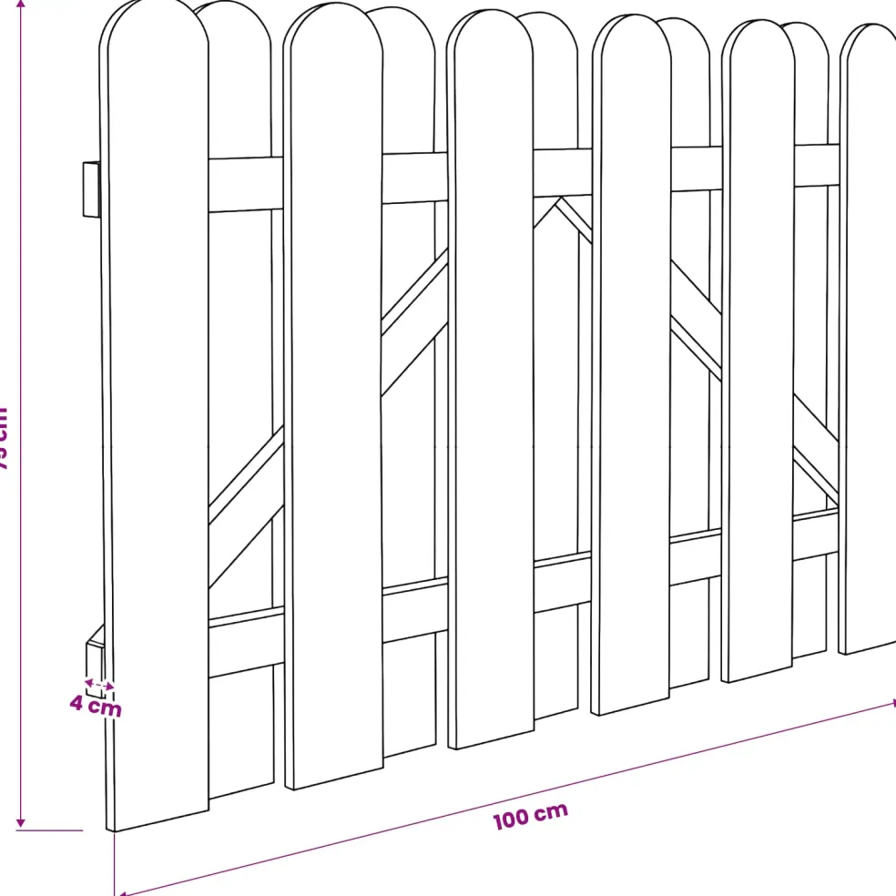vidaXL Tuinpoort 100 x 75 cm Massief grenenhout Groen
