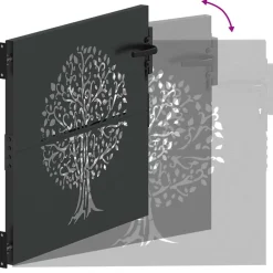 vidaXL Tuinpoort 85 x 100 cm Poedergecoat staal Zwart Vergrendelbaar