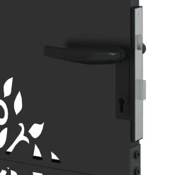 vidaXL Tuinpoort 85 x 100 cm Poedergecoat staal Zwart Vergrendelbaar