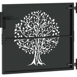 vidaXL Tuinpoort 85 x 100 cm Poedergecoat staal Zwart Vergrendelbaar