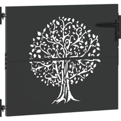 vidaXL Tuinpoort 85 x 100 cm Poedergecoat staal Zwart Vergrendelbaar