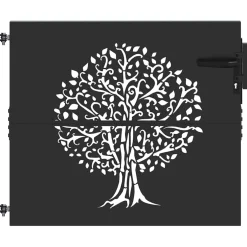vidaXL Tuinpoort 85 x 100 cm Poedergecoat staal Zwart Vergrendelbaar