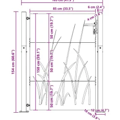 vidaXL Tuinpoort 100 x 150 cm Poedergecoat staal Zwart Vergrendelbaar