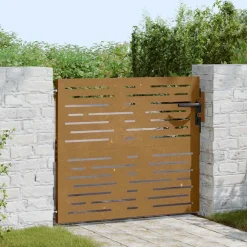 vidaXL Tuinpoort 85 x 75 cm Poedergecoat staal Zwart Vergrendelbaar