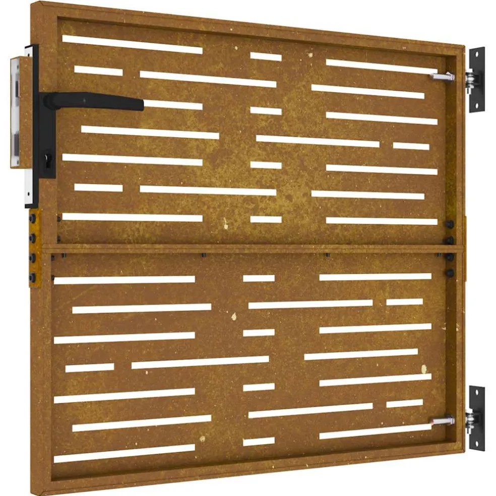 vidaXL Tuinpoort 85 x 75 cm Poedergecoat staal Zwart Vergrendelbaar