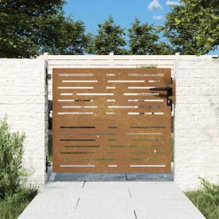 vidaXL Tuinpoort 85 x 75 cm Poedergecoat staal Zwart Vergrendelbaar